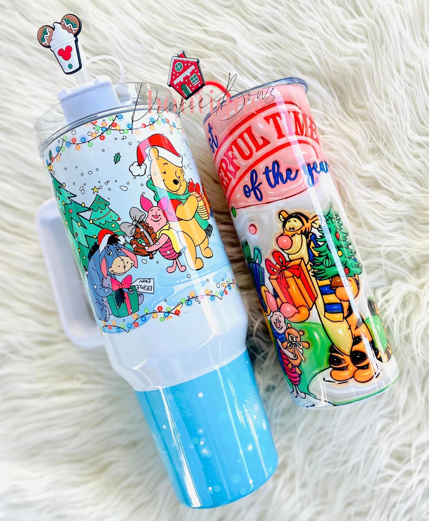 Christmas Pooh 40oz Tumbler with handle