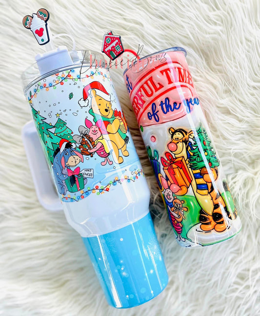 Christmas Pooh 40oz Tumbler with handle