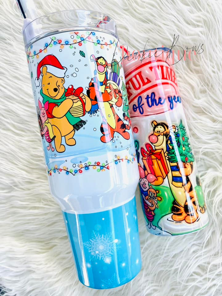 Christmas Pooh 40oz Tumbler with handle