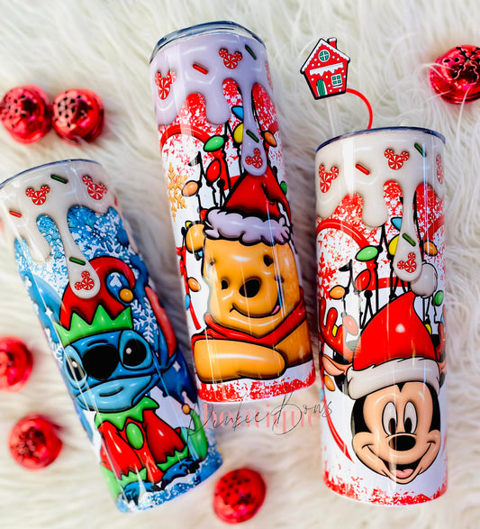 Bear/Blue Monster/Mouse Christmas 3d/Inflated Tumbler/Sublimated Tumbler