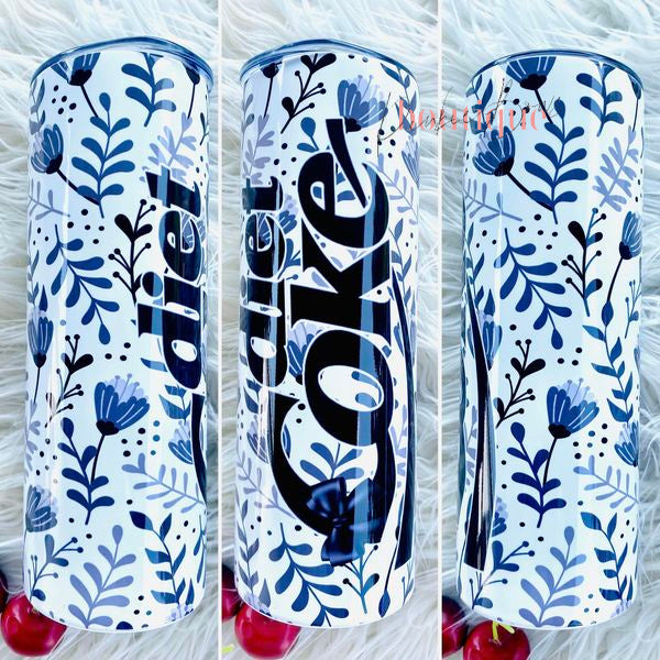 Coquette/Gothic Soda Tumbler/Black White pop Tumbler/Sublimated Tumbler