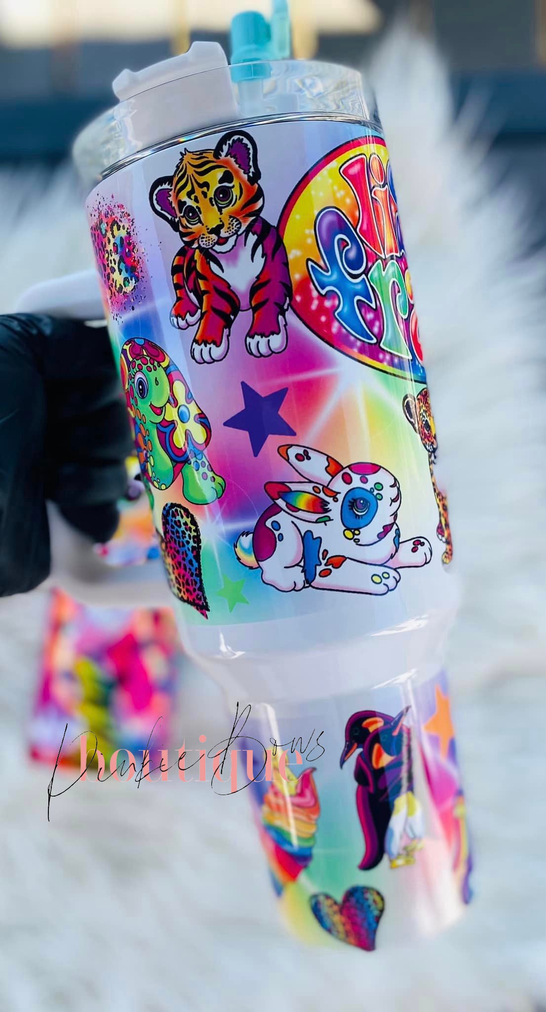 80s Tiger Style/40oz Tumbler with handle/Sublimated Tumbler