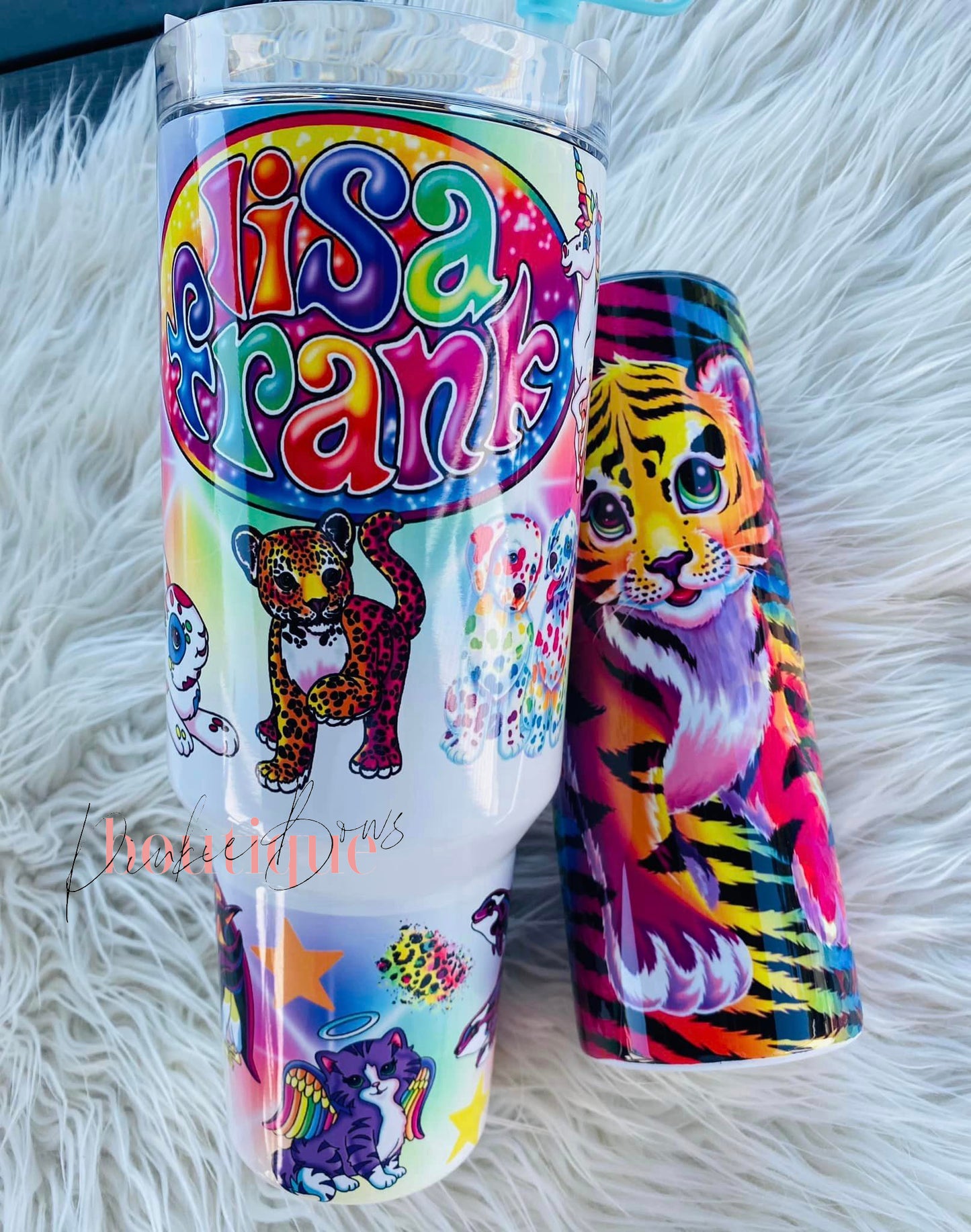 80s Tiger Style/40oz Tumbler with handle/Sublimated Tumbler