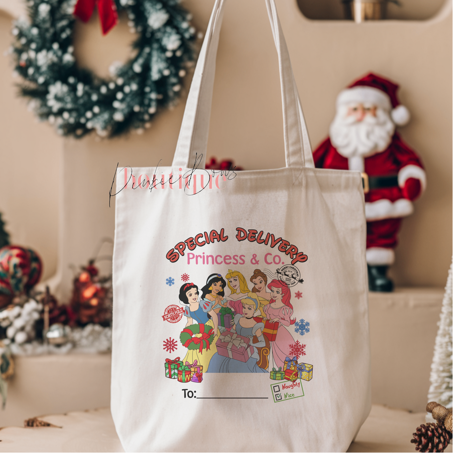 Christmas Gift Tote Bag/Christmas Sack/Gift Idea/Christmas Character