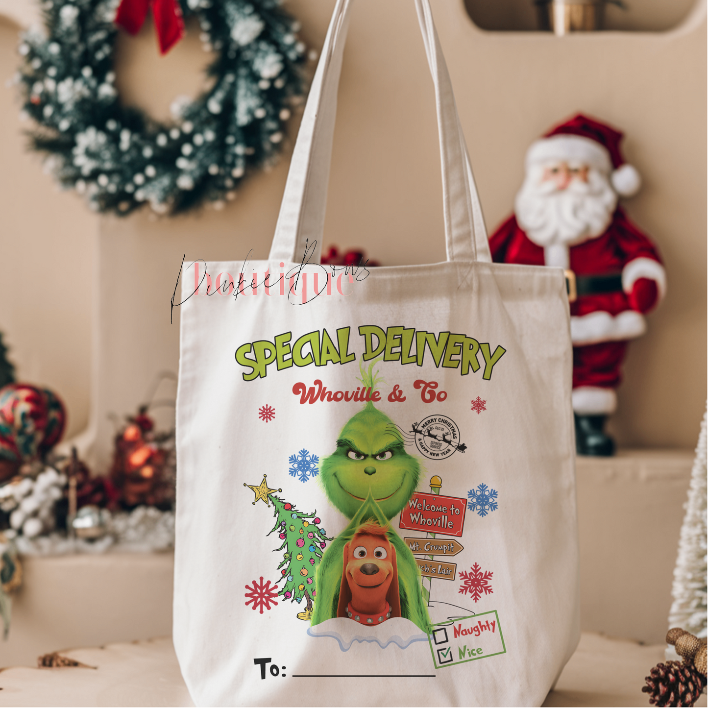 Christmas Gift Tote Bag/Christmas Sack/Gift Idea/Christmas Character