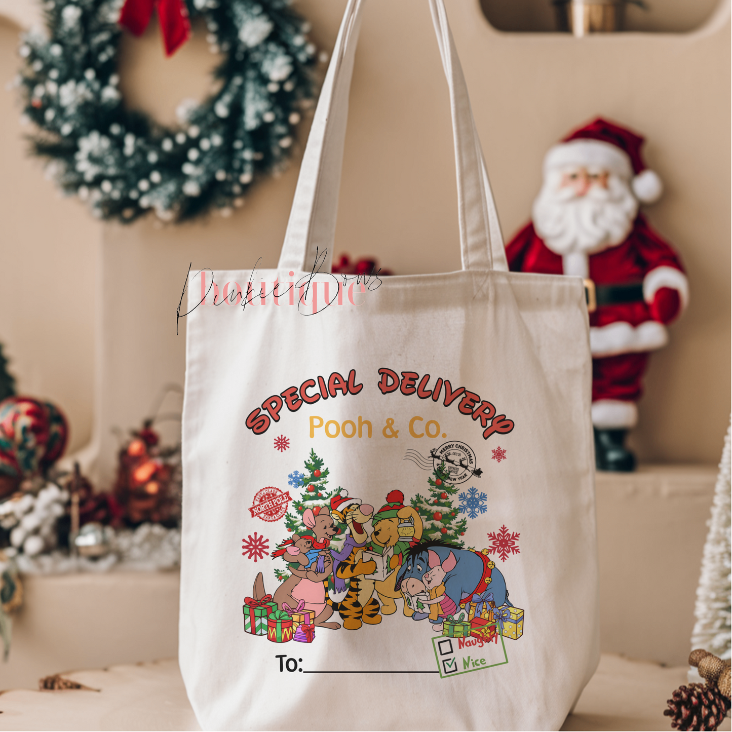 Christmas Gift Tote Bag/Christmas Sack/Gift Idea/Christmas Character