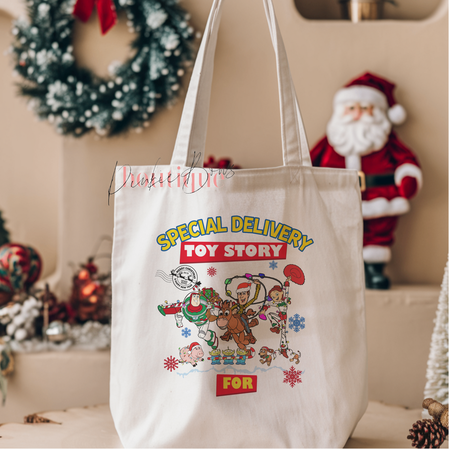 Christmas Gift Tote Bag/Christmas Sack/Gift Idea/Christmas Character