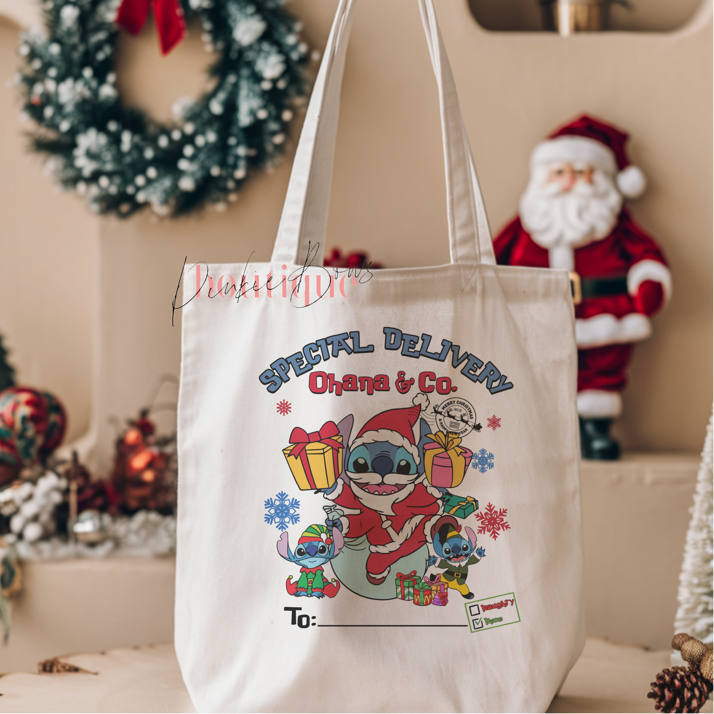 Christmas Gift Tote Bag/Christmas Sack/Gift Idea/Christmas Character