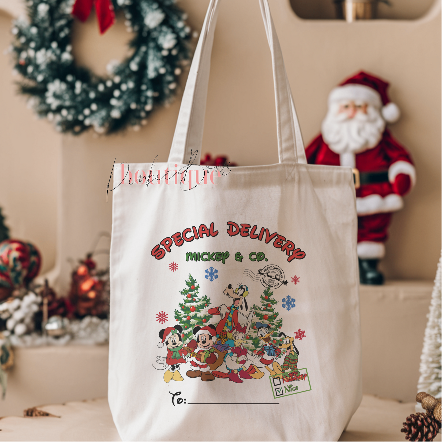 Christmas Gift Tote Bag/Christmas Sack/Gift Idea/Christmas Character