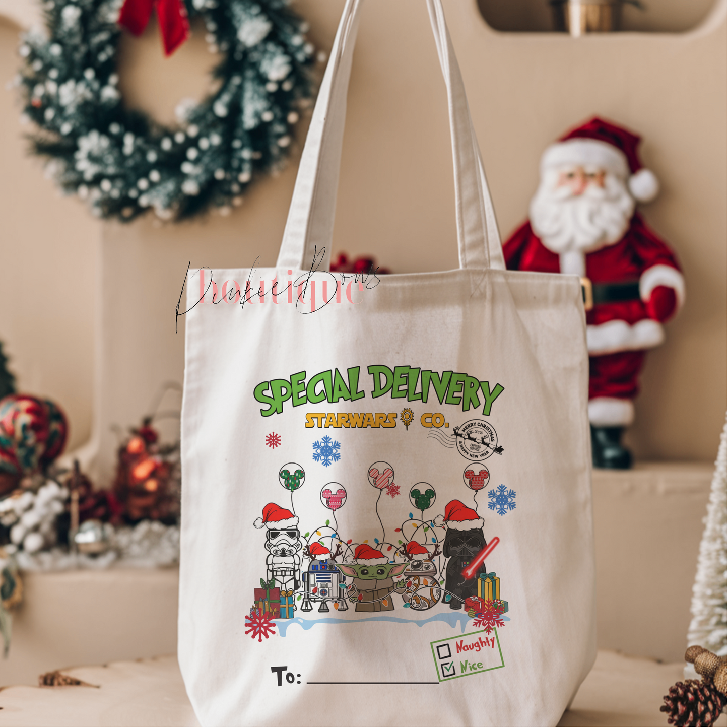 Christmas Gift Tote Bag/Christmas Sack/Gift Idea/Christmas Character