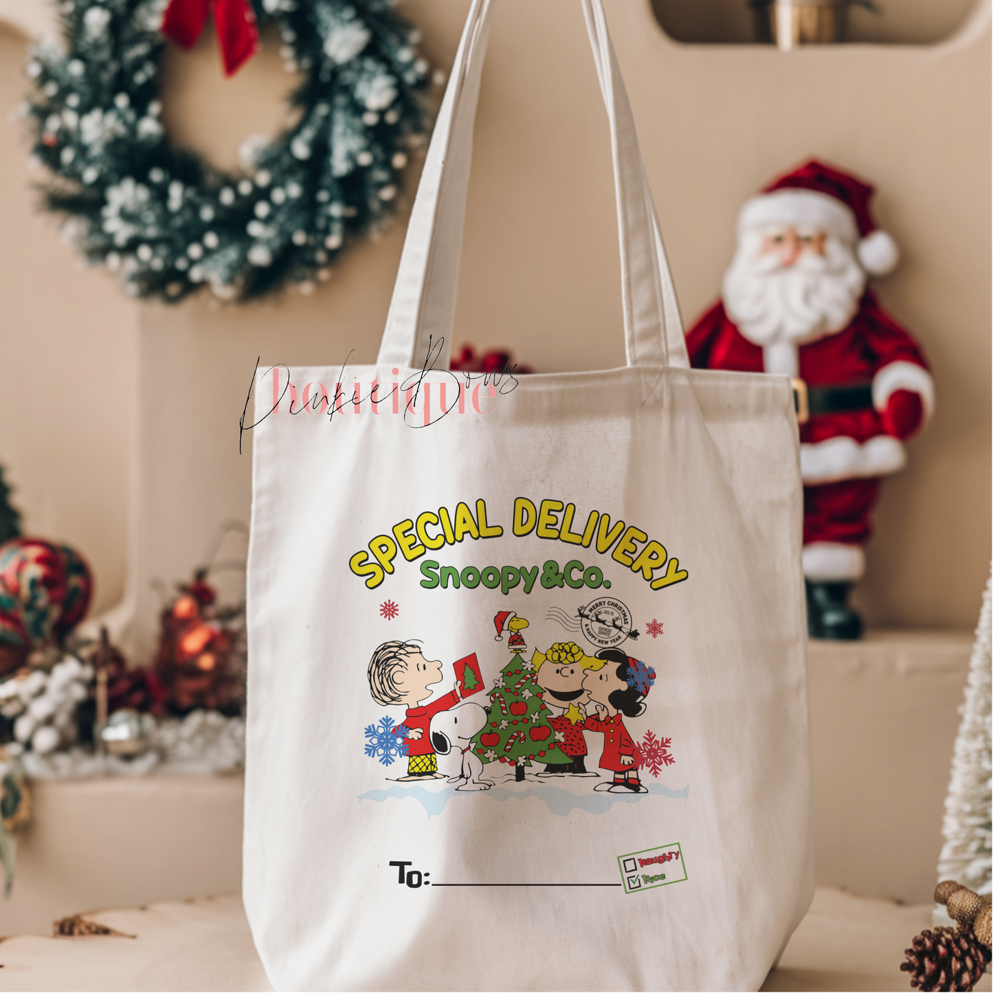 Christmas Gift Tote Bag/Christmas Sack/Gift Idea/Christmas Character