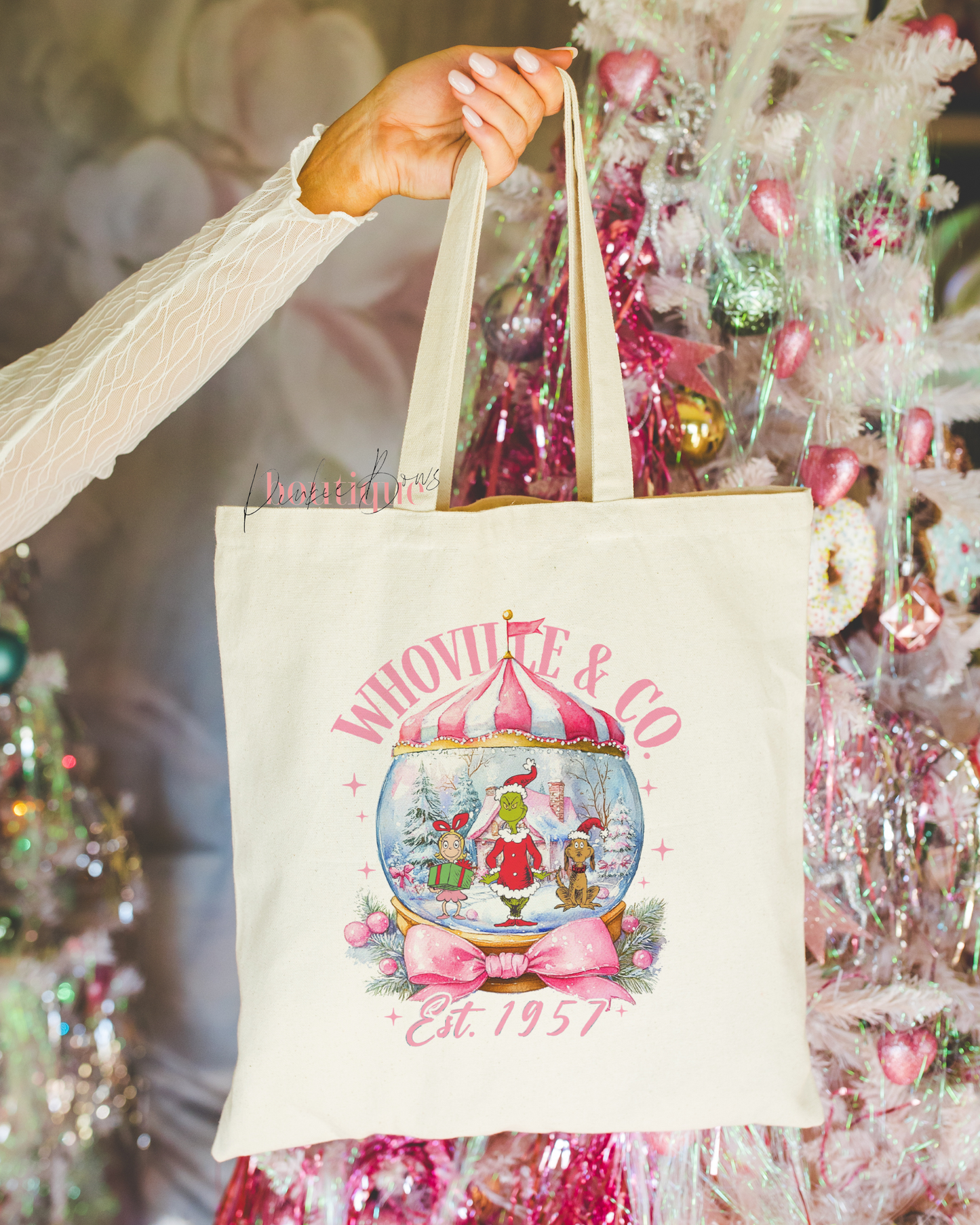 Christmas Tote Bag/Gift Bag/Book Bag/Holiday Bag/Holiday Tote