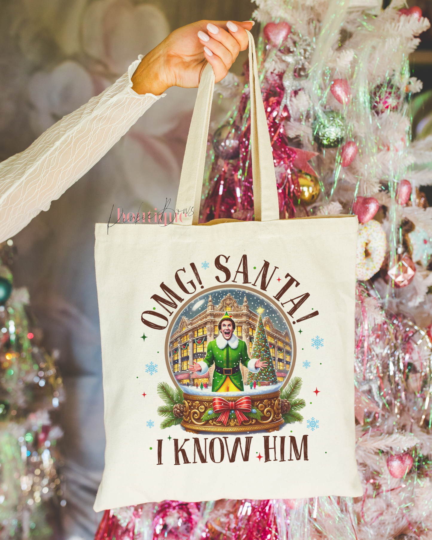 Christmas Tote Bag/Gift Bag/Book Bag/Holiday Bag/Holiday Tote