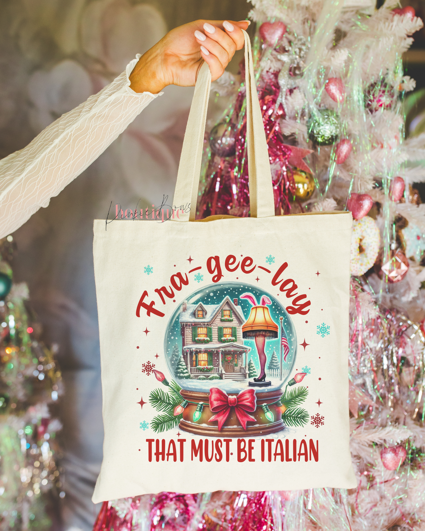 Christmas Tote Bag/Gift Bag/Book Bag/Holiday Bag/Holiday Tote