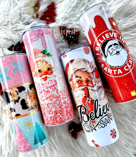 Christmas/Santa Theme/Sublimated Tumbler/Custom Tumbler/Coffee Tumbler